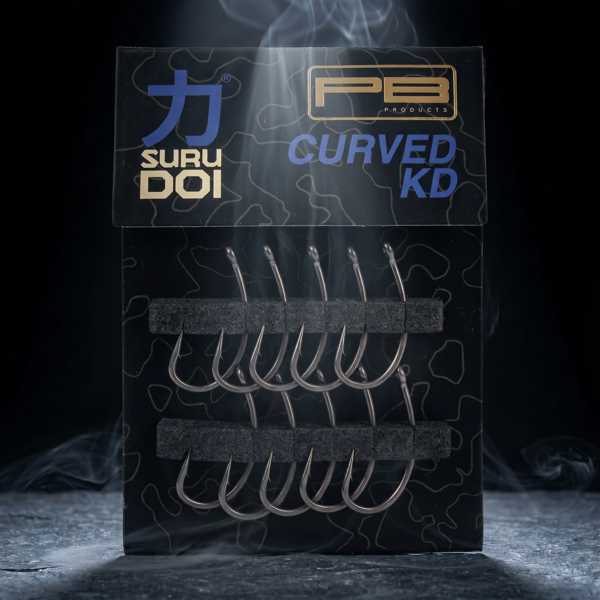 SURUDOI Curved KD micro barbed carp hooks, 10 pack retail packaging by PB Products