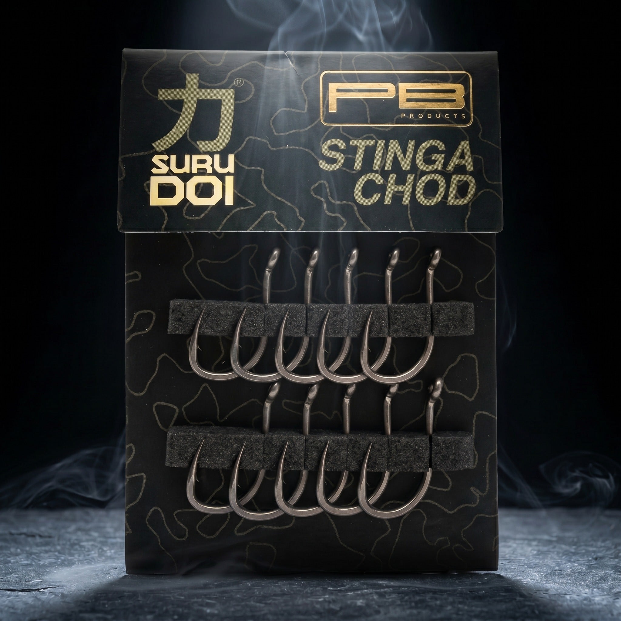 SURUDOI Stinga Chod micro barbed carp hooks, 10 pack retail packaging by PB Products